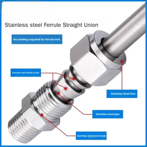 Adaptateur droit plaqué argent <span class=keywords><strong>en</strong></span> acier inoxydable 316 304, tube basse pression OD 6-20mm et filetage mâle NPT 1/8 "-1/4" - Product Image 3