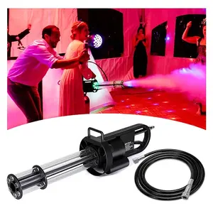 SHTX Handhold giratorio RGB LED Co2 Gas niebla Jet pistola escenario máquina de efectos especiales para DJ boda fiesta Disco Co2 Gatling Cannon