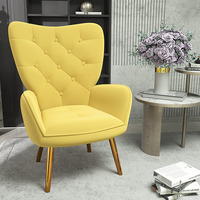 Fauteuil de salon en velours tissu aile arrière salon chaises d'appoint en velours vert simple