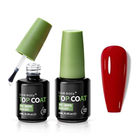 Kit de vernis à ongles écologique, 2 flacons, gel de finition longue durée, vegan, sans HEMA, durci par lampe UV/LED, pour manucure en salon