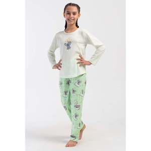 Conjunto de pijama con cuello y manga larga para niñas, forma ovalada (9-10/15-16) - Product Image 4