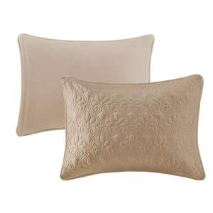 Parure de lit matelassée 3 pièces Db Summer Khaki Queen pour lit double, idéale pour mariage, hôtel, toutes saisons - Product Image 4