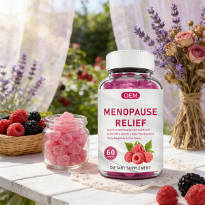 Vitamines pour soulager la ménopause pour femmes, en gummies, marque privée OEM ODM, cohosh noir, igname sauvage, trèfle rouge, aide à soulager les sueurs nocturnes - Product Image 2