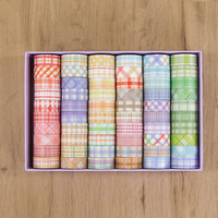 Set de Cintas Decorativas Washi con Diseños de Animales Kawaii, Papel Suave en Tonos Pastel, Caja Surtida con Múltiples Rollos, Lindos Patrones de Comida y Estrellas