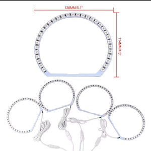 4x Anneaux lumineux LED RGB <span class=keywords><strong>Angel</strong></span> <span class=keywords><strong>Eyes</strong></span> pour BMW E36 E38 E39 <span class=keywords><strong>E46</strong></span> Coupé 2D, kit de phares LED SMD <span class=keywords><strong>Angel</strong></span> <span class=keywords><strong>Eyes</strong></span> 131MM - Product Image 4