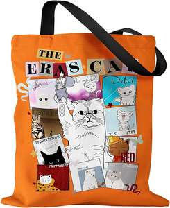 Bolsas de lona de algodón orgánico con asa larga doble grande con Lindo bolso de mano compras de comestibles bolso reutilizable de hombro - Product Image 1