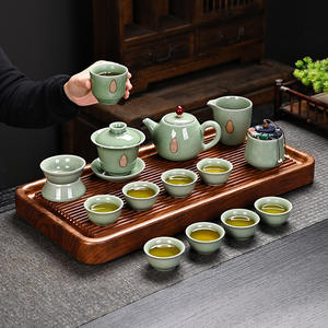 Ru Kiln <b>Tea</b> <b>Set</b> Ceramic Complete Gift Box High End Light Luxury Business Gift - Product Image 3