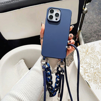 Tali Gantungan Portabel untuk iPhone 14 Pro 15 Pro Max Casing Silikon Berkualitas Tinggi Tali Leher Selempang yang Dapat Disesuaikan untuk Casing Ponsel