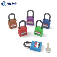 Cadenas de sécurité industriel HiLink LOTO à corps bleu, à clé, durable, non conducteur, avec anse en nylon pour révision d'équipement industriel