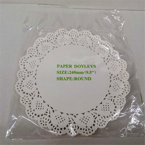 Élégance à l'artisanat Gâteau au café <span class=keywords><strong>Table</strong></span> du désert Vaisselle de mariage Décoration Napperons en papier Dentelle Taille assortie Napperon de qualité alimentaire - Product Image 2