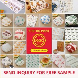 Papel de Envolver para Alimentos con Logotipo Personalizado, Recubierto de PE Antigrasa, Reciclable, para Envolver Sándwiches, Pan, Hamburguesas y Pasteles, para Restaurantes - Product Image 6