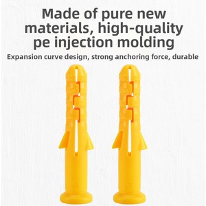 Tasselli in Plastica Personalizzati M6/M8/M10/M12, Tasselli a Espansione in Nylon Giallo per Pareti - Product Image 4