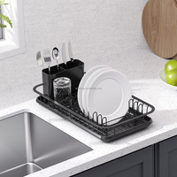 WIREKING Étagère de rangement multifonctionnelle en métal pour cuisine, sans installation, pour vaisselle, bols, ustensiles de cuisine, égouttoir, rangement de vaisselle