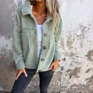 2024 mô hình mới cho các trang web độc lập, Amazon và AliExpress-Áo khoác len cừu đơn ngực mùa thu và mùa đông - Product Image 2