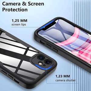Funda protectora transparente de cobertura total, a prueba de golpes, con carcasa y película integradas, compatible con iPhone 16/14 Pro Max, 13 y 12. - Product Image 3