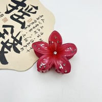 Pinza para el Pelo con Flor de Estrás al por Mayor, Novedad, Clip para el Pelo de Plumeria Estilo Playero Hawaiano, Pinzas Grandes de Moda para Mujer
