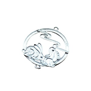 Pendentifs Thématiques Lune Lapin Plume de la Reine des Oiseaux Incrustée 28MM Connecteur Double Trou Style Antique Accessoire de Bijoux DIY - Product Image 4
