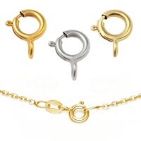 Fermoir à ressort en or massif 9K 10K 14K 18K pour bijoux permanents, apprêts de joaillerie fine, vente en gros GP