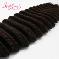 Extensiones de Cabello Sealove, Cabello Virgen Birmano, Más Grueso, Cutícula Alineada, Doble Trama, Ondulado Profundo, Largo