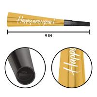Xieli personnalisé bonne année festive bruiteurs noir argent et feuille d'or cornes du nouvel an