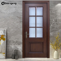 Porte en bois massif moderne avec finition placage, design chinois, isolation phonique pour villa de luxe, chambre et hôtel