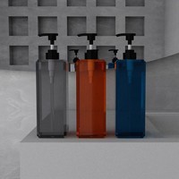 Bouteille carrée en plastique PETG transparente capacité de 250ml à 1000ml pour shampooing gel douche et conditionneur lotions d'emballage