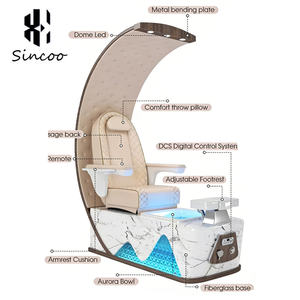 Sillón de Masaje Eléctrico Reclinable de Alta Gama, Moderno, Europeo, de Vidrio, con Respaldo Ajustable, para Manicura y Pedicura, con Lámpara LED de 7 Colores - Product Image 3