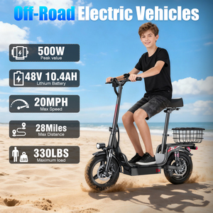 Hot UL Approved Fast Electric Scooter for Commuters Adult 330lbs 20MPH 28Mi Range 500W Foldable Dual Suspension Front Basket T3 - Product Image 1