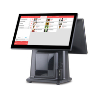 Sistema POS Todo en Uno OEM para Minoristas, Pantalla Táctil Capacitiva Dual de 15.6 Pulgadas, Windows, Punto de Venta con Impresora Térmica