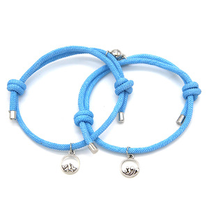 Pulsera cruzada de cuerda de Milán ajustable para parejas, brazalete de aleación de intercambio de formales y formales - Product Image 6