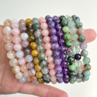 8mm Naturstein Stretch Reiki Schmuck Kristall Edelstein Armband Perle Chakra Geschenk