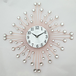 Rose Gold Acrylic Modern Metal Wall <b>Clock</b> Wall <b>Clock</b> Featuring Star Burst - Product Image 4