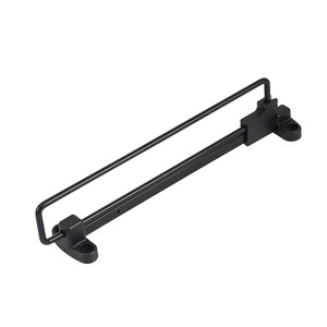 Organisateur de vêtements, barre de suspension noire, fixation murale, forme rectangulaire, Y01, télescopique, pour armoire ou placard - Product Image 1