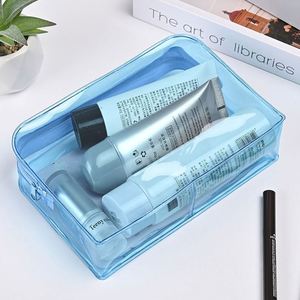 2025 New Clear & Pure Color PVC Cosmetic Bags Custom Logo Waterproof <b>Small</b> Makeup Pouches Zipper Closure for Travel Toiletry - Product Image 2