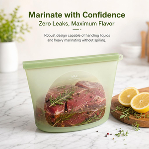 Reusable Silicone Food Storage <b>Bags</b> Airtight Leakproof <b>Meal</b> <b>Prep</b> Freezer Microwave Dishwasher Safe Eco Friendly Sandwich <b>Bags</b> - Product Image 3