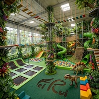 Équipement de jeu intérieur à thème jungle avec toboggan, conception 3D gratuite, aire de jeux commerciale pour garderies et maternelles