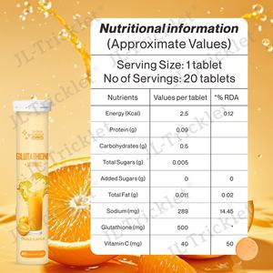 Tabletas Efervescentes de L-Glutatión Orgánico Julong OEM, L-Glutatión con Vitamina C, Sin Azúcar, Tabletas Efervescentes Gluta <span class=keywords><strong>Fizz</strong></span> - Product Image 5