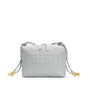 Weaving Genuine Leather Crossbody Bag Fashionably Simple <b>Women's</b> Shoulder Bags Zipper Closure <b>Small</b> Square Bag - Product Image 5