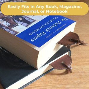 Cross-border retro crazy horse leather <b>bookmarks</b> are suitable for men and women, book lovers, and readers. Logos can be added. - Product Image 4