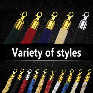 Cuerda Trenzada y de Terciopelo de Grado Profesional con Clips Plateados/Dorados para Decoración de Salas de Exposiciones - Product Image 2