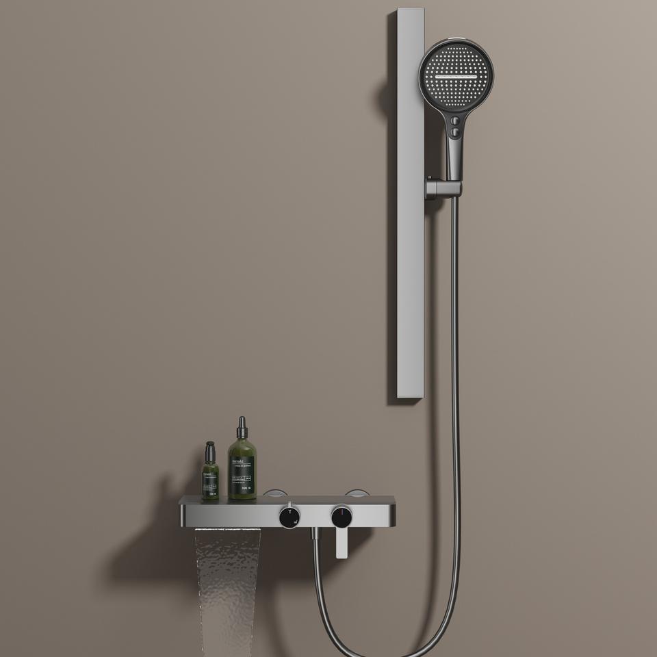 Simple Electroplated Stainless Steel Shower Head Set Pressure Boost ...