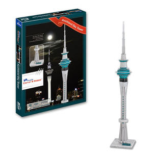 유명 건축물 3D 퍼즐 종이 모형 오클랜드 스카이 타워 72개 부품 포함 - Product Image 1