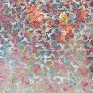 Griadent colores Tie Dye estilo púrpura hinchado volante flor tela tul red volante pastel vestido tela <span class=keywords><strong>de</strong></span> encaje - Product Image 1