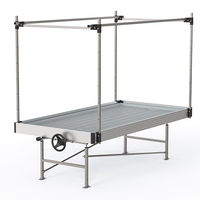 Table de culture roulante de qualité commerciale durable, banc hydroponique à flux et reflux avec support lumineux pour plantes
