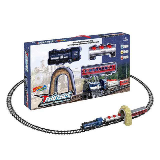 B/O Simulation Plastic Electric Track Train With Rail Toy Set Music Sound