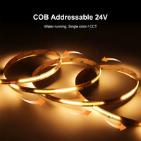 Bande LED COB Pixel Monocouleur CCT à Effet de Chasse, Guirlandes Lumineuses Adressables WS2811 10mm 24V 360 LED/m, Ruban LED SPI à Effet Eau Courante