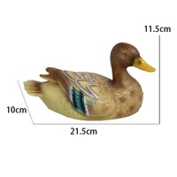 Statue de paire de canards mallards flottants peints, style européen, en résine, pour décoration intérieure sur surface aquatique