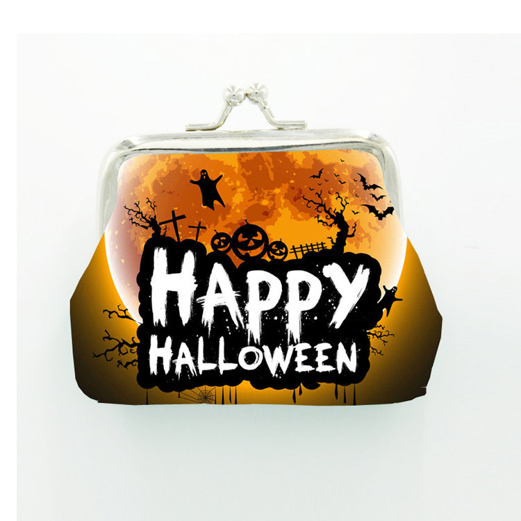 New halloween gifts custom pu coin purse women halloween purse