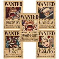 Poster Kertas Kraft Retro Luffy, Karakter Anime Jepang, Stiker Dinding Asrama, Poster Dinding Kartun Retro Keluarga, Penjualan Terlaris