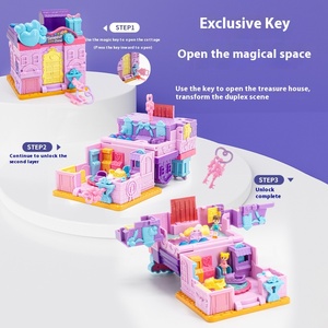 Mini princesse maison de poupée maison de jeu en plastique Durable pour les filles transfrontalière Surprise Variables jeu de ville semblant jouer préscolaire - Product Image 3